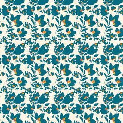 Painted Floral in Teal