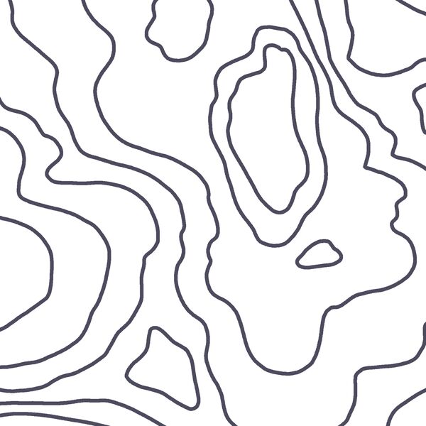 Large Trekking in Ink on White