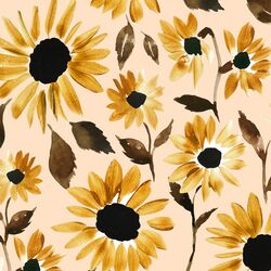 Blooming Sunflowers in Glowing