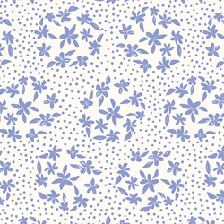 Floral Dot Silhouette in Light Periwinkle on Ivory
