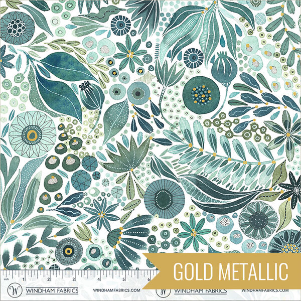 Wild Woodland in Jade Metallic