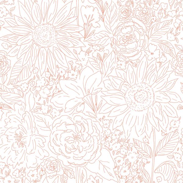 Paperie in Coral on White