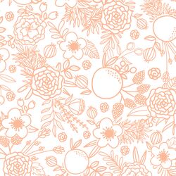 Floral Linework in Bright Apricot