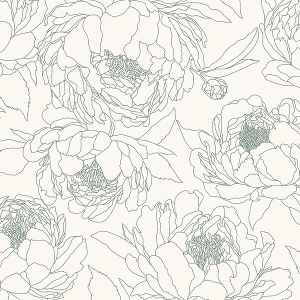 Large Sketched Garden in Lichen on Alabaster