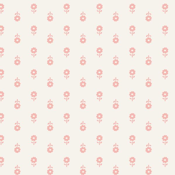 Folk Daisy Blockprint in Candy Pink