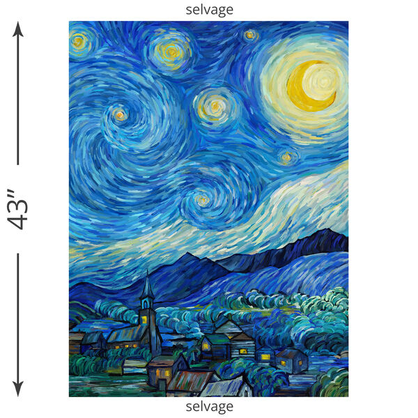 Starry Night Panel in Dark Blue