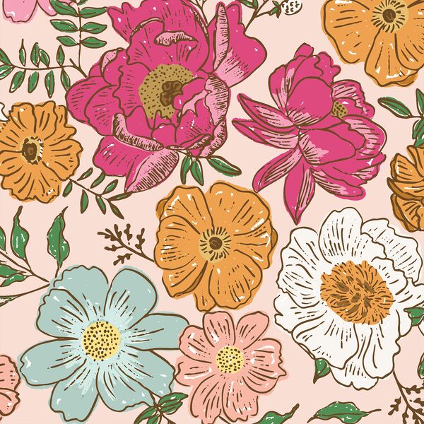 Large Awaken Floral in Blush Pink