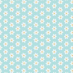 Spring Daisies in Aqua
