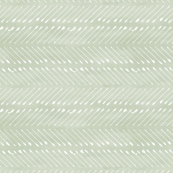 Chevron Arrows in White on Light Sage Wash