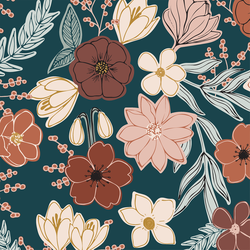 Wood Bouquet in Teal