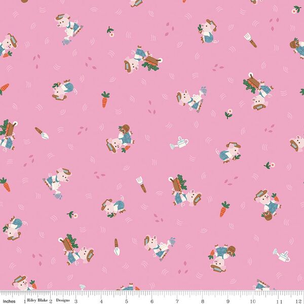 Gardening Piglets in Bubblegum