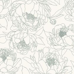Large Sketched Garden in Lichen on Alabaster
