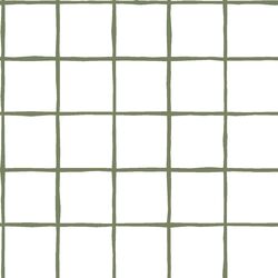 Windowpane in Olive on White