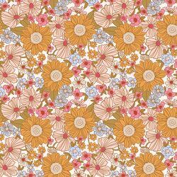 Retro Sunflower Garden in Cherry Berries