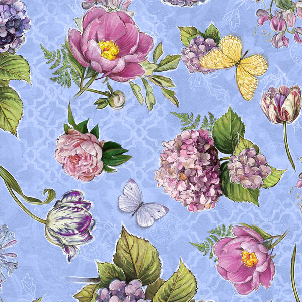 Large Floral in Blue