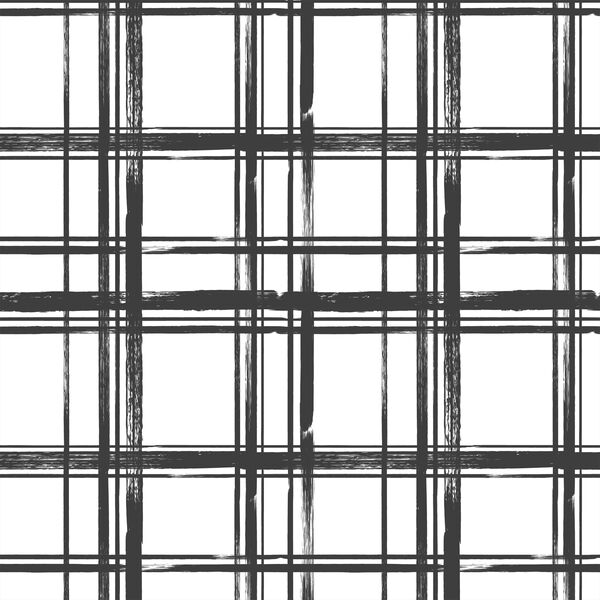 Painted Plaid in Onyx on White