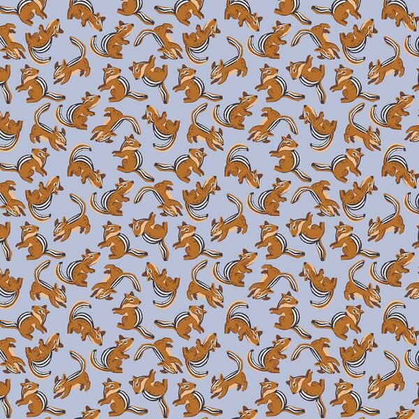 Chipmunks in Butterfly Blue