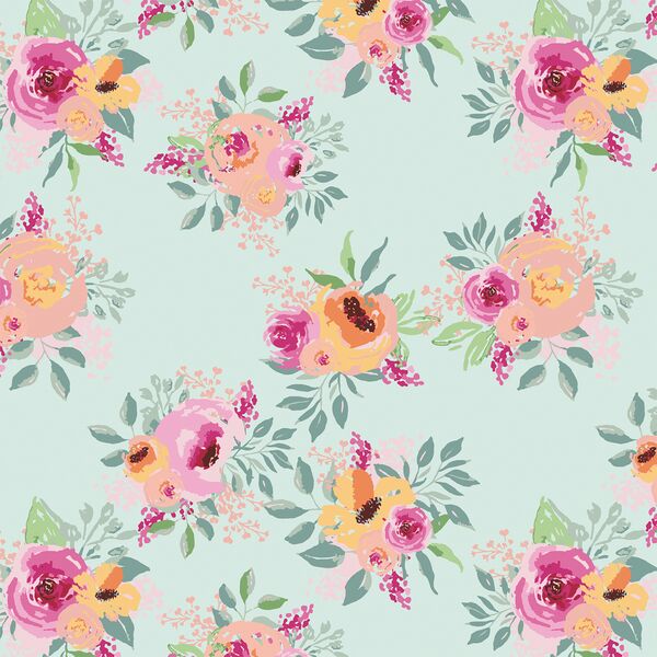 Bold Bouquets in Light Aqua