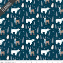 Winter Magic Winter Animals Flannel in Navy