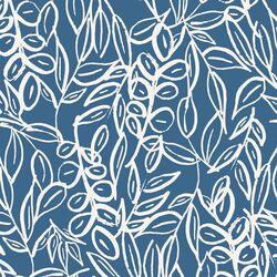 Middaugh Leaves in Ivory on Blithe Blue