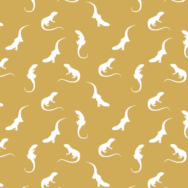 Iguana Silhouette in Straw