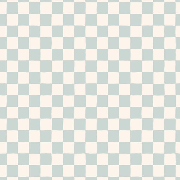 Organic Checkerboard in Light Dusty Teal