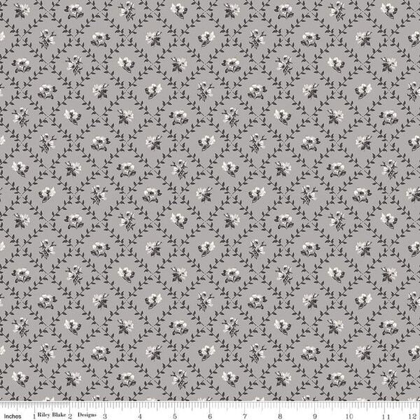 Flower Trellis in Gray