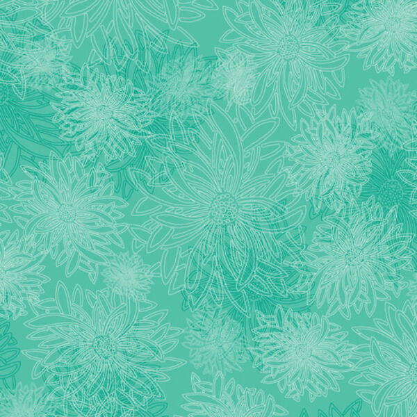 Floral Elements in Seafoam Green