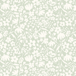 Spring Silhouette in Ivory on Canary Green