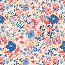 Flower Filled Fields in Soft Pink
