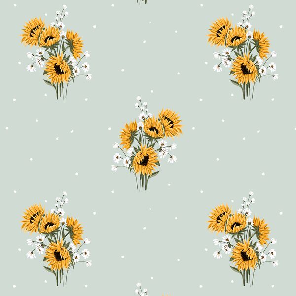 Helianthus Bouquet in Light Green