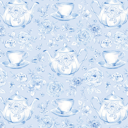 Garden Tea Party in Sky Blue