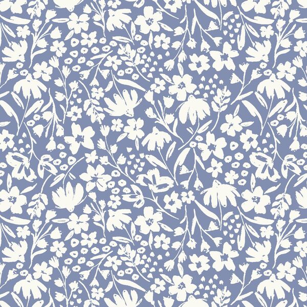 Spring Silhouette in Cream on Twilight Blue