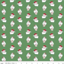 Santa Heads in Green