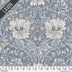 Small Honeysuckle & Tulip Lawn in Indigo