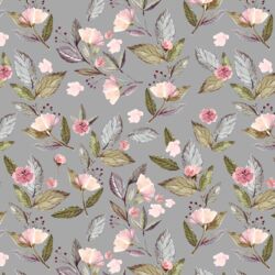 Tossed Floral in Grey