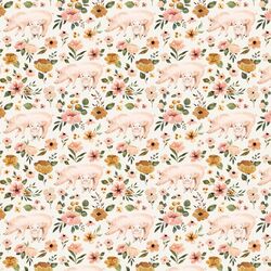 Little Floral Pigs in Cream