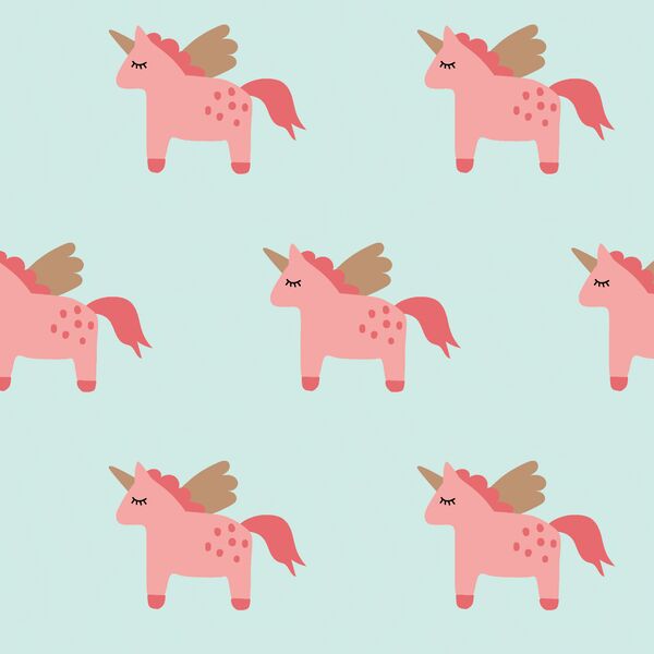 Baby Unicorns in Aqua Blue