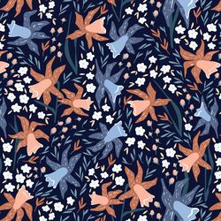 Garden Song in Midnight Blue