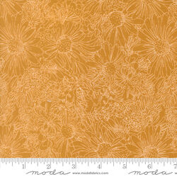 Pen Ink Flowers in Golden