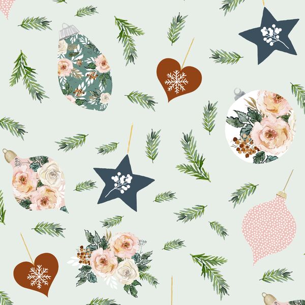 Large Winter Decorations in Pale Mint