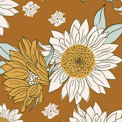 Large Boho Sunflowers in Caramel Brown