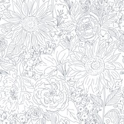 Paperie in Navy Petal on White