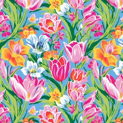 Lush Tulips in Meadow
