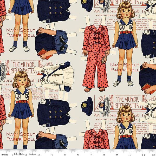 Navy Scout Paper Doll in Gray
