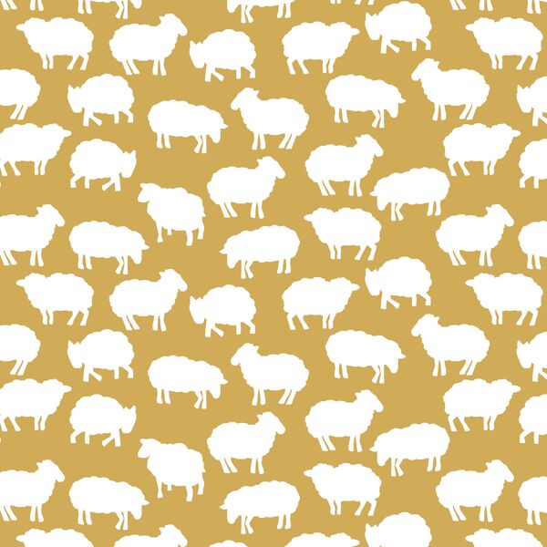 Sheep Silhouette in Straw