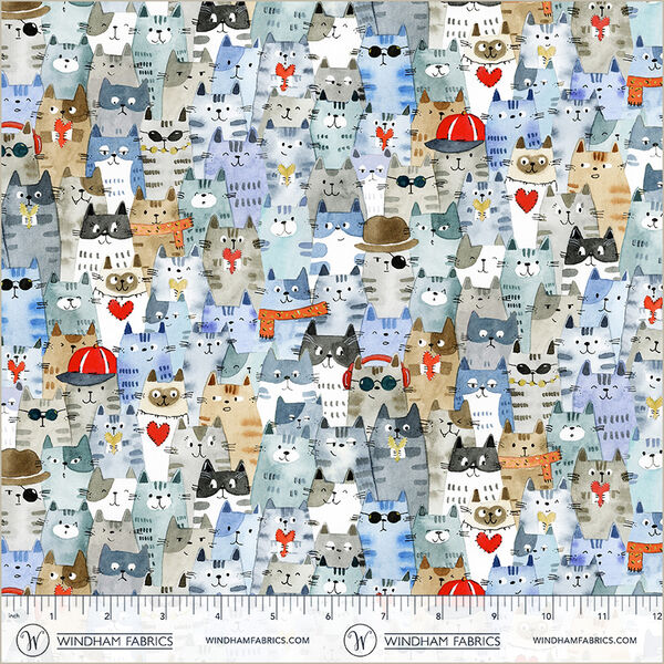 Feline Friends in Dusty Blue
