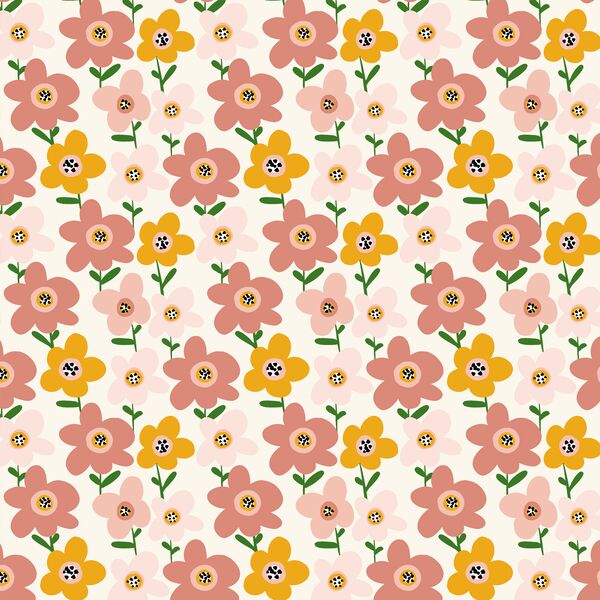 Summer Mod Floral in Ivory