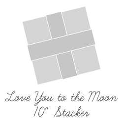 Love You to the Moon Flannel 10" Square Pack in Coral