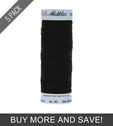 Black (9146-4000) - Cordonnet 30wt Polyester - 55 Yards (5 Pack)